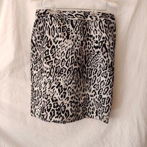 Worthington Leopard Print Skirt, 12, Black/White